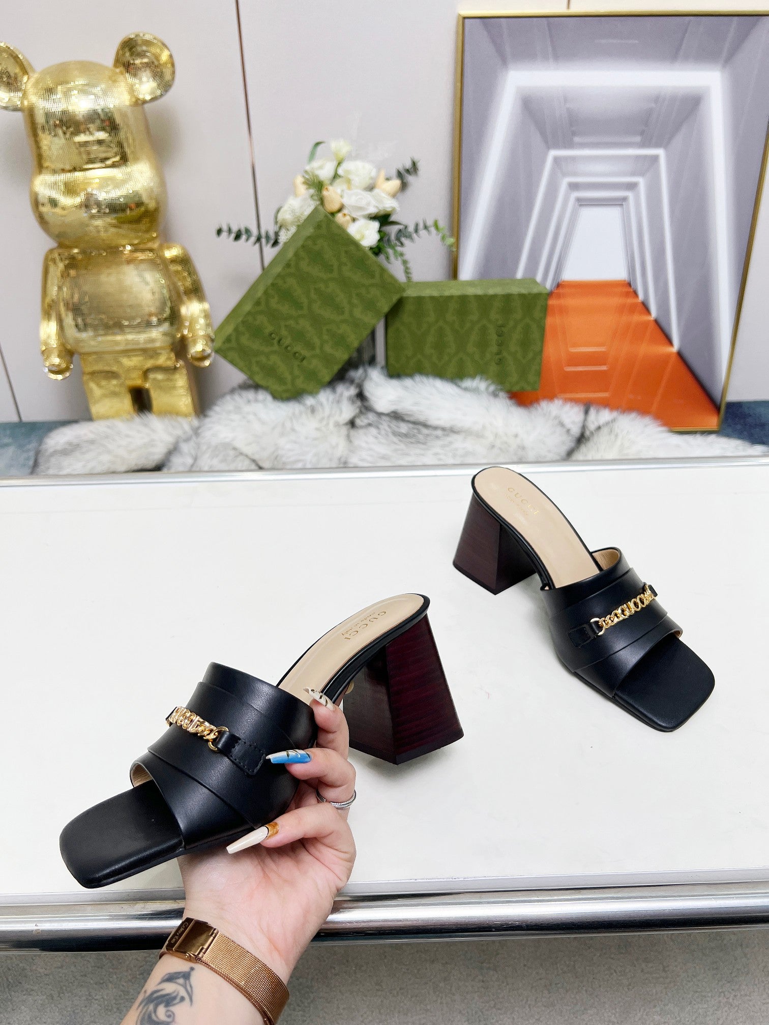 275NB11Z  Popular leather High heels