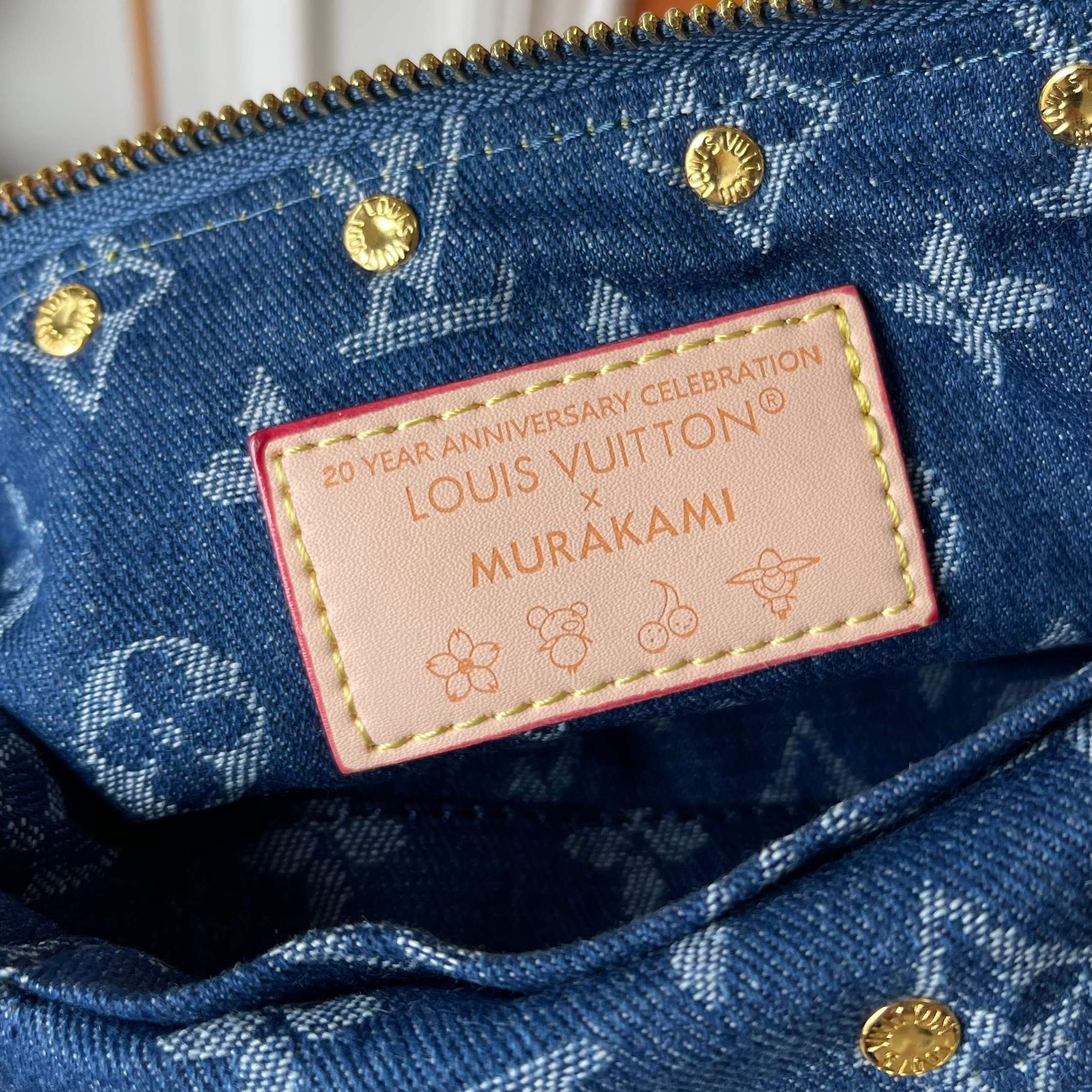 146PE59B Popular denim material+leather bag
