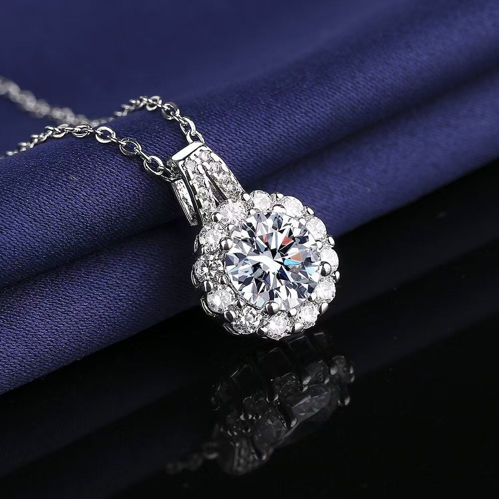 P5ZA4J Popular Moissanite Jewelry Wedding Diamond Necklaces