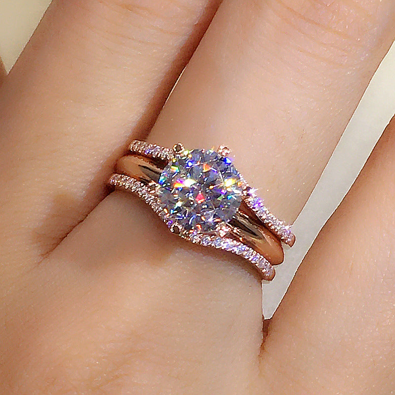 P5QA48J   Popular Moissanite Jewelry Wedding Diamond Ring