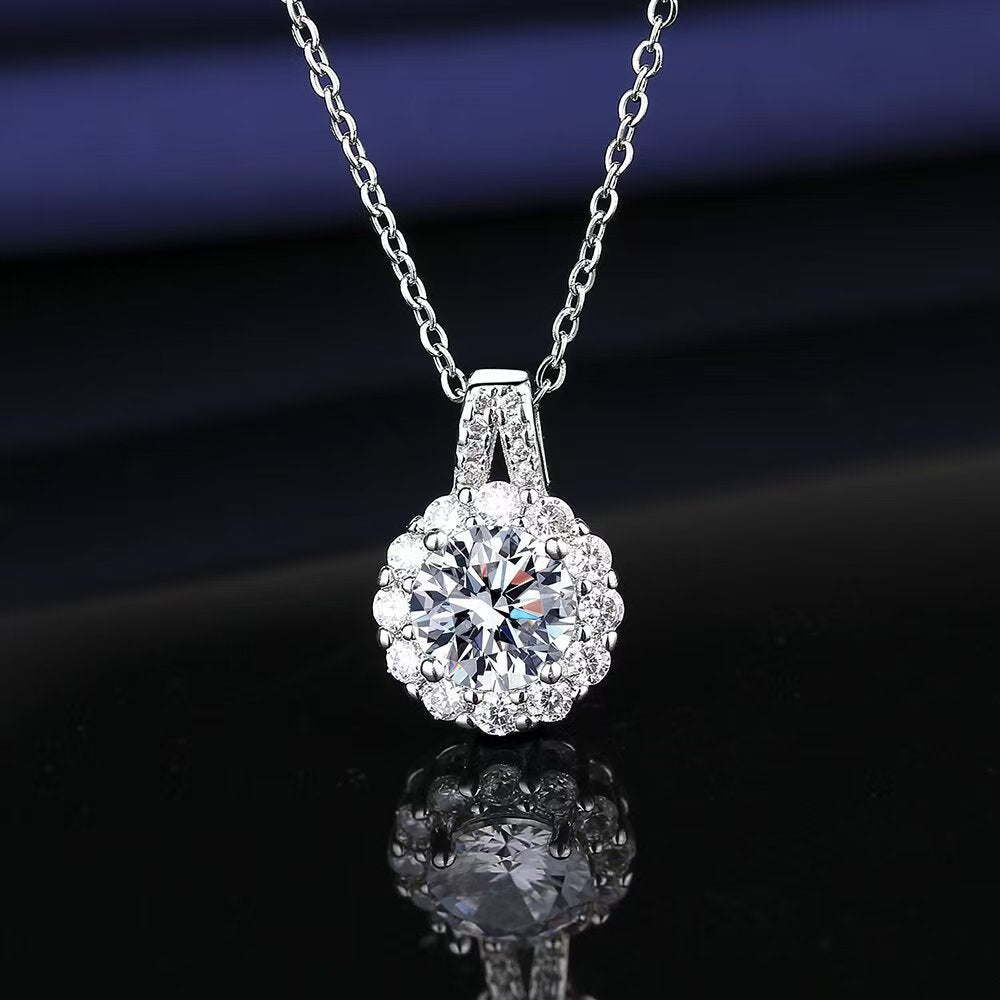 P5ZA4J Popular Moissanite Jewelry Wedding Diamond Necklaces