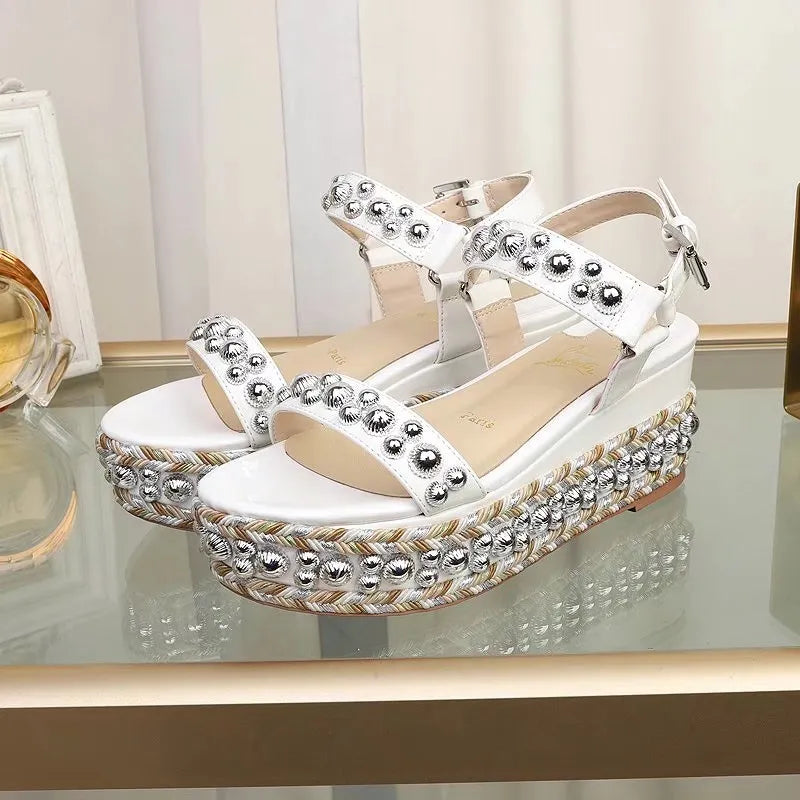 J4A49Z Popular leather High heels 6.5cm