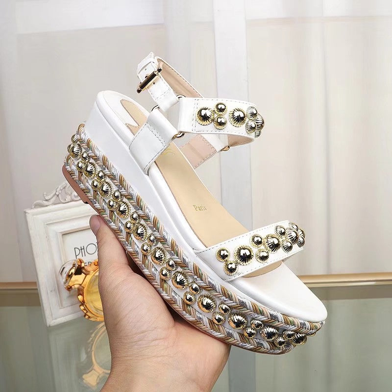 J4A49Z Popular leather High heels 6.5cm