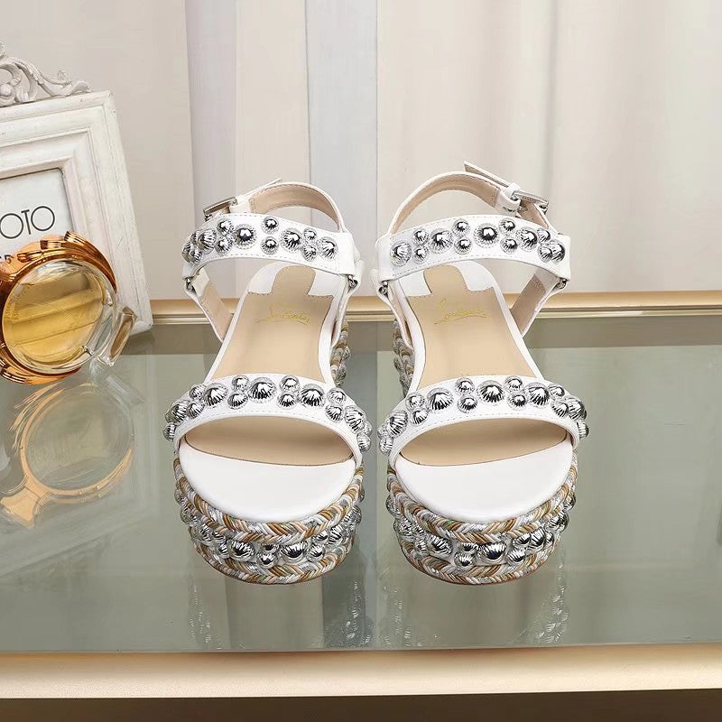 J4A49Z Popular leather High heels 6.5cm